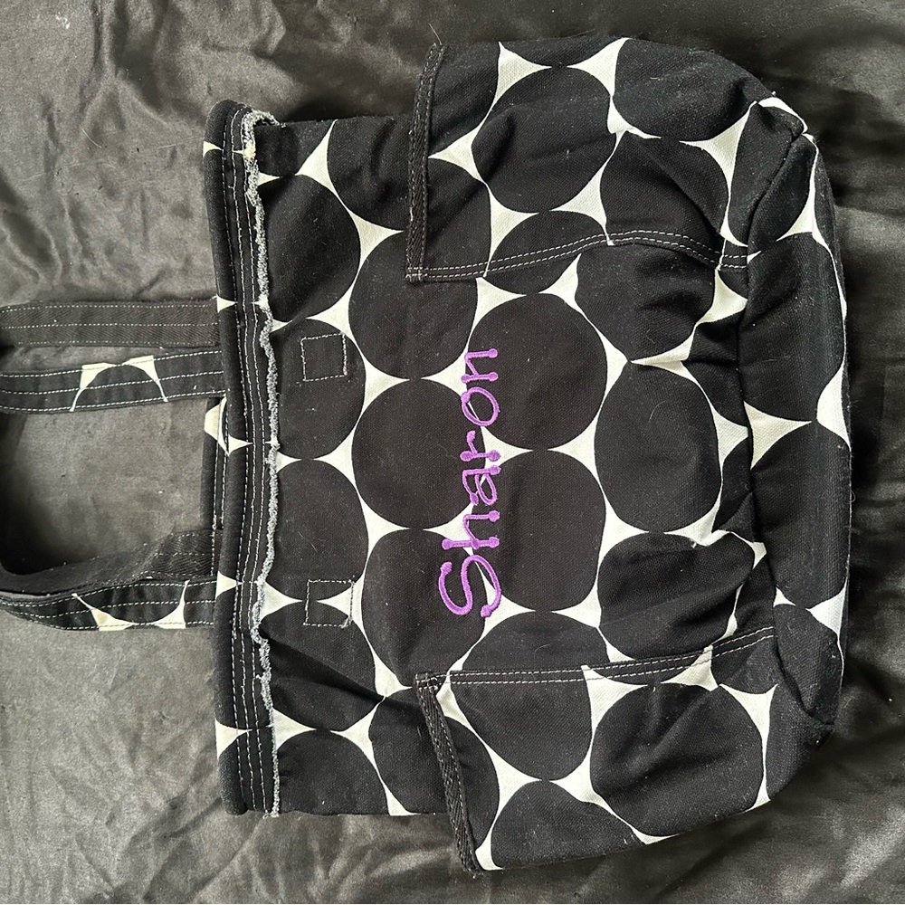 Sharon Black and White Tote Bag